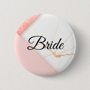 Moderne rosa und goldene Marmorbrücke Button