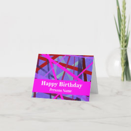 Moderne rosa und Lila Farbtöne Geometrie Abstrakt Karte