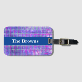 Moderne rosa und Lila Gitterlinien Abstrakt Gepäckanhänger