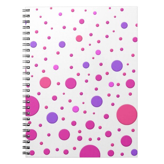 Moderne rosa und Lila Random-Kreise Notizblock (Vorderseite)