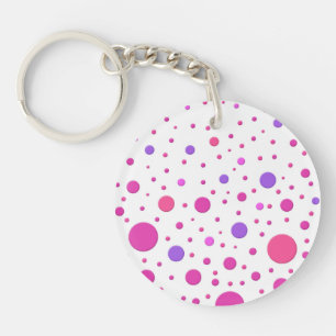 Moderne rosa und Lila Random-Kreise Schlüsselanhänger