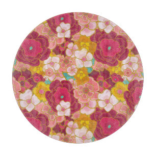 Moderne rosa und magenta Blumenmuster für sie Schneidebrett
