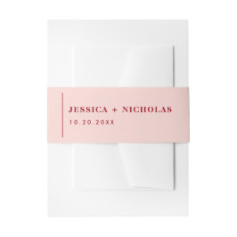 Moderne Rosa und Rot Elegante Minimalistische Hoch Einladungsbanderole