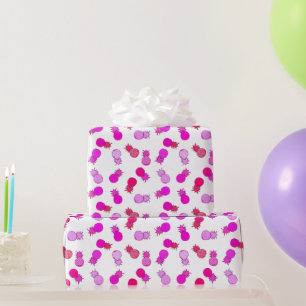 Moderne rosa und rote Ananas Geschenkpapier