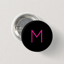 Moderne rosa und schwarze Monogramm Button