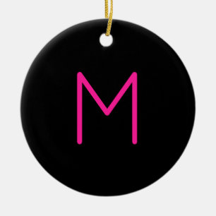Moderne rosa und schwarze Monogramm Keramik Ornament