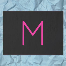 Moderne rosa und schwarze Monogramm Seidenpapier