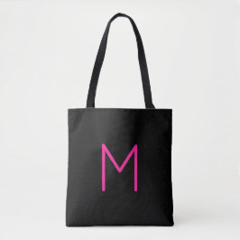 Moderne rosa und schwarze Monogramm Tasche