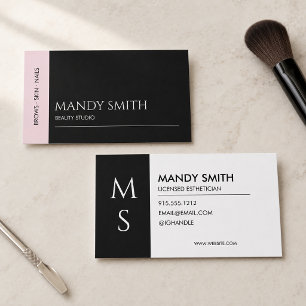 Moderne rosa und schwarze Schönheitssalon  Visitenkarte