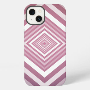 Moderne rosa und weiße Abstufungsquadrate iPhone Hülle