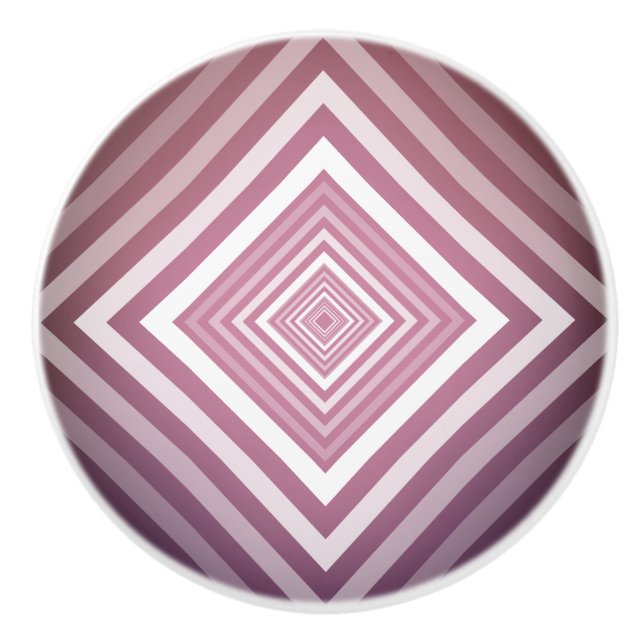 Moderne rosa und weiße Gravierplätze Keramikknauf (Vorderseite)
