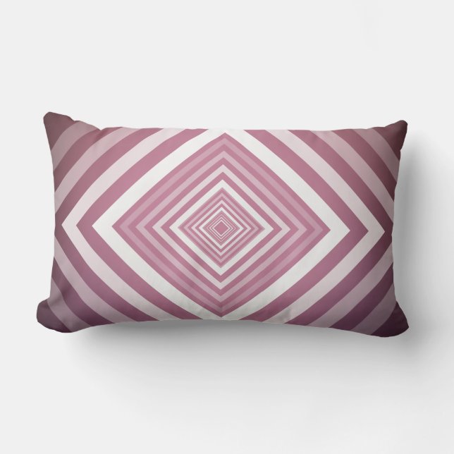 Moderne rosa und weiße Gravierplätze Lendenkissen (Vorderseite)