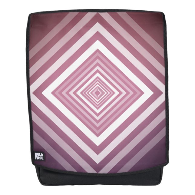 Moderne rosa und weiße Gravierplätze Rucksack (Vorderseite)