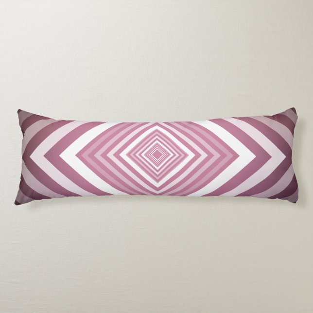Moderne rosa und weiße Gravierplätze Seitenschläferkissen (Vorderseite)