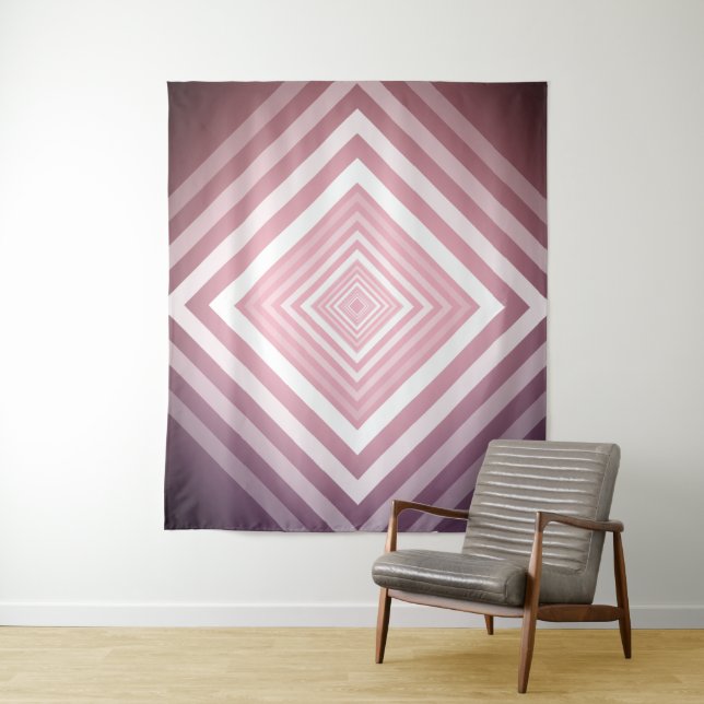 Moderne rosa und weiße Gravierplätze Wandteppich (Beispiel)
