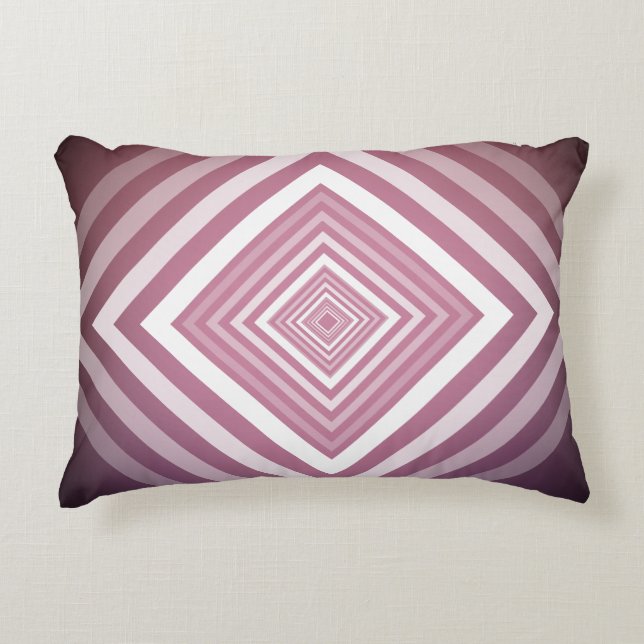 Moderne rosa und weiße Gravierplätze Zierkissen (Vorderseite)