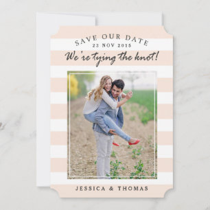 Moderne rosa und weiße Streifen   FOTO SAVE THE DA Save The Date