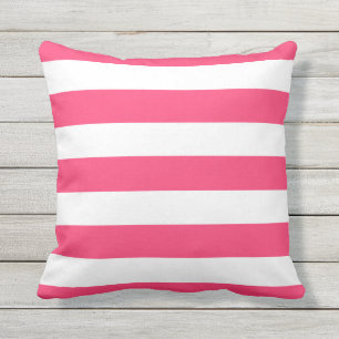 Moderne rosa und weiße Streifen Kissen