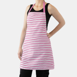 Moderne rosa und weiße Streifen Muster chic Schürze