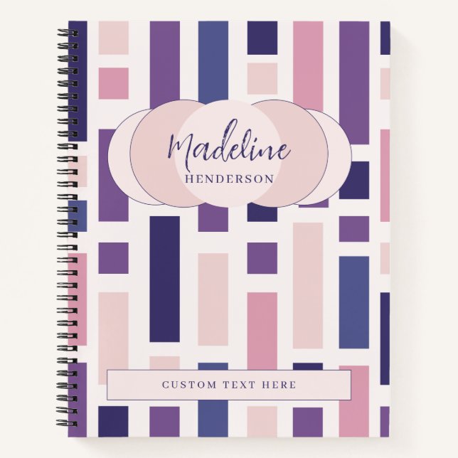 Moderne rosa violette geometrische Formen Notizbuch (Vorderseite)