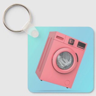 Moderne rosa Waschmaschine Schlüsselanhänger