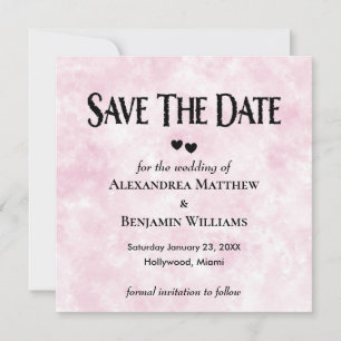 Moderne rosa Wasserfarbe Elegante Hochzeit Persönl Save The Date