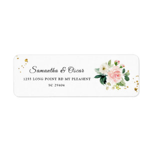 Moderne rosa Wasserfarbe Schönheit Blumen & Goldtr