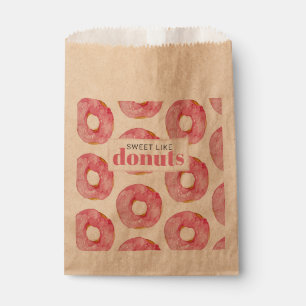 Moderne rosa Wasserfarbe süß wie Donuts Zitat Geschenktütchen