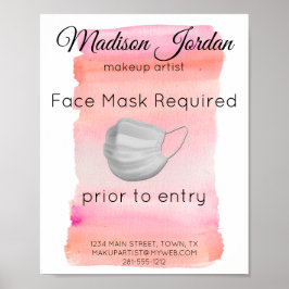 Moderne rosa Wasserfarben Pinselmaske erforderlich Poster