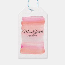 Moderne rosa Wasserfarben Pinselstriche Geschenkanhänger