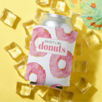 Moderne rosa Wasserfarben süß wie Donuts Zitat