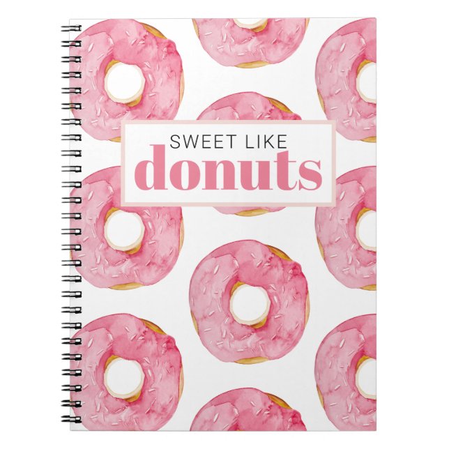 Moderne rosa Wasserfarben süß wie Donuts Zitat Notizblock (Vorderseite)