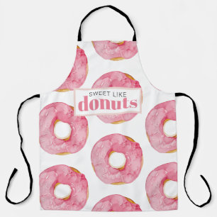 Moderne rosa Wasserfarben süß wie Donuts Zitat Schürze