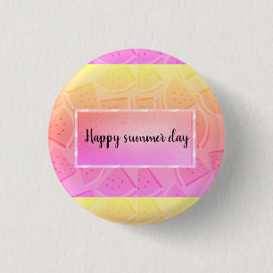 Moderne rosa Wassermelone, Sommer Button