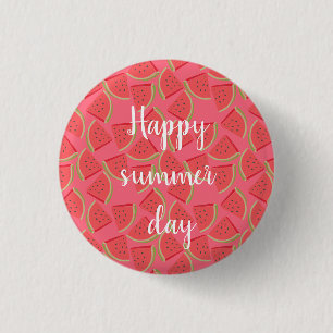 Moderne rosa Wassermelone, Sommer Button