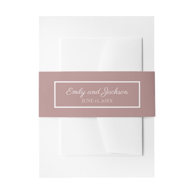 Moderne rosa-weiße Hochzeitband Einladungsbanderole (Vorderseite Beispiel)