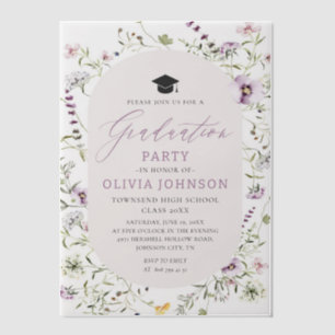 Moderne rosa Wildblume Graduierungsparty