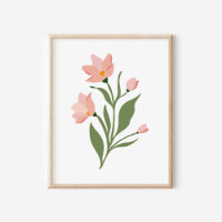 Moderne rosa Wildblumen Illustration Art