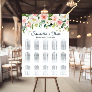 Moderne rosafarbene Blume und Goldfallen Poster