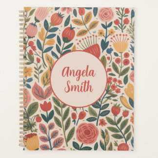 Moderne rosafarbene Floral Planer