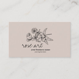 Moderne rosafarbene, florale Visitenkarte