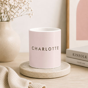 Moderne rosafarbene personalisierte Namens-Kaffeet Kaffeetasse