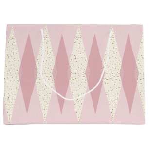 Moderne rosafarbene Raute - Geschenktüte aus dem M