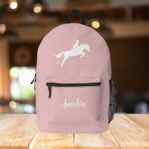 Moderne rosafarbene Reitbekleidung Bedruckter Rucksack