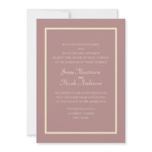 Moderne rosafarbene Rose Creme Hochzeit Einladung