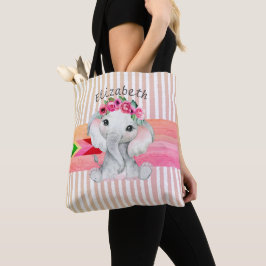 Moderne rosafarbene und graue Einband-Papiertüte Tasche