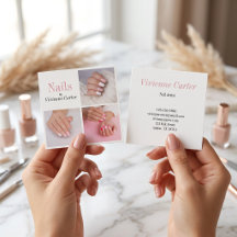 Moderne rosafarbene weiße 3-Foto-Nagelsalon