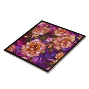 Moderne Rose aus Hartglas Elegante Collection Fliese