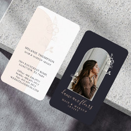 Moderne Rose Beauty Foto Schwarz Visitenkarte