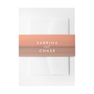 Moderne Rose Blush Wedding Einladung Belly Band
